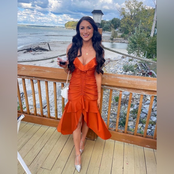 Hello Molly All Love Midi Dress Orange - Picture 7 of 10